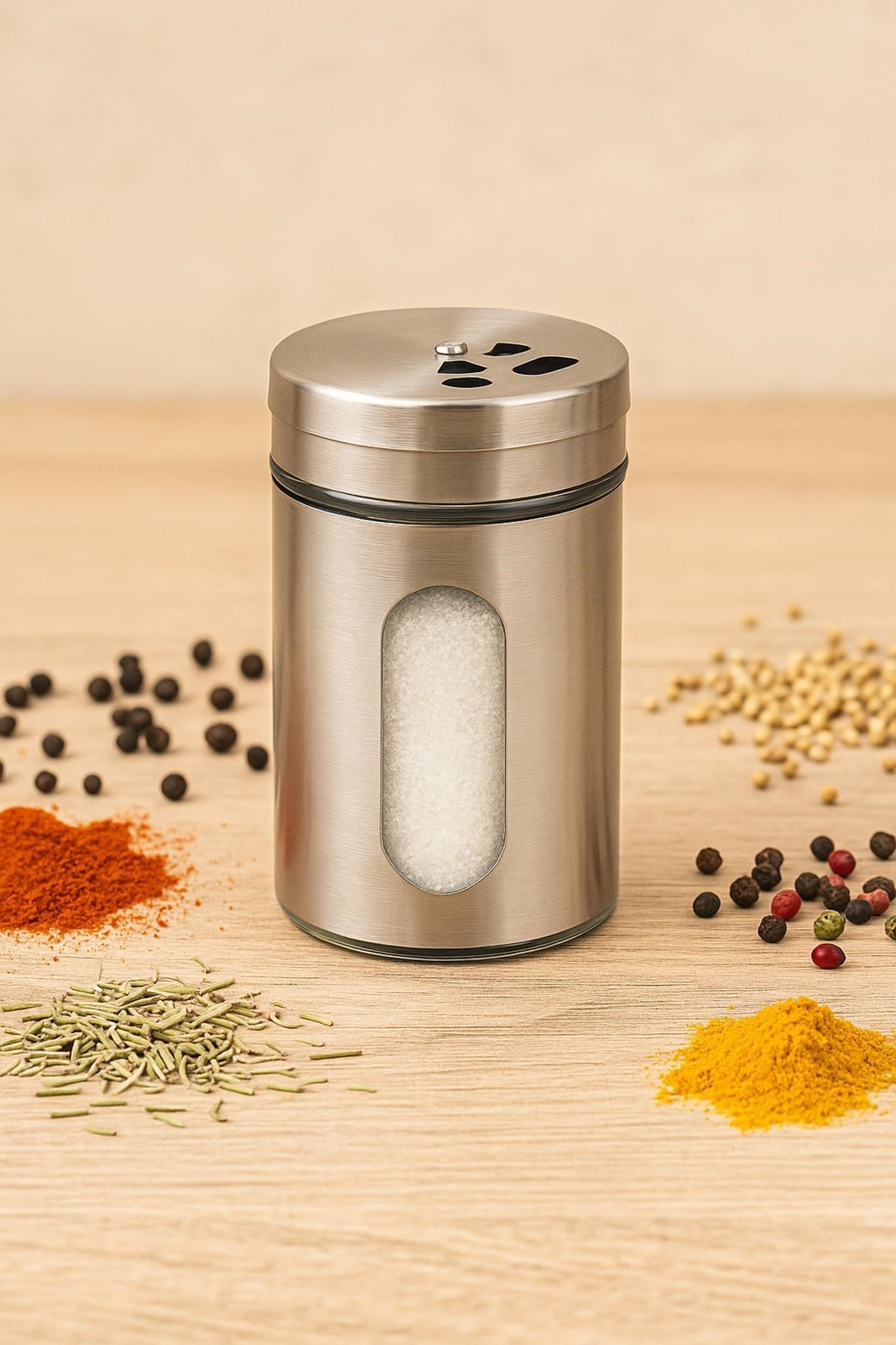 Cam Metal Kapaklı Tuzluk 100 ml