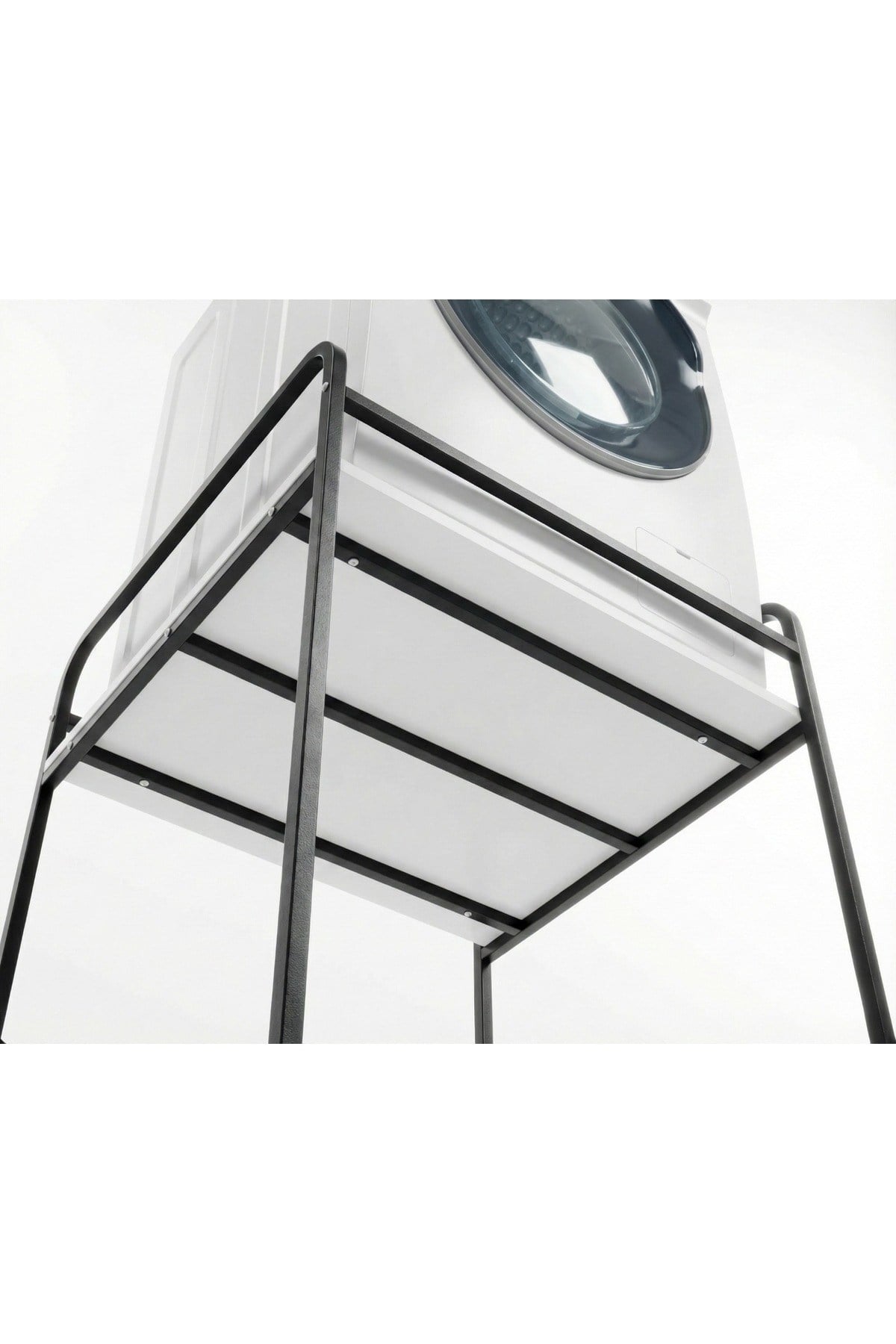 Çamaşır Makinesi Rafı Metal Siyah 66 cm