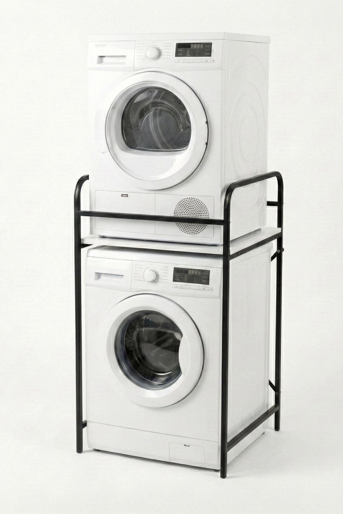Çamaşır Makinesi Rafı Metal Siyah 66 cm