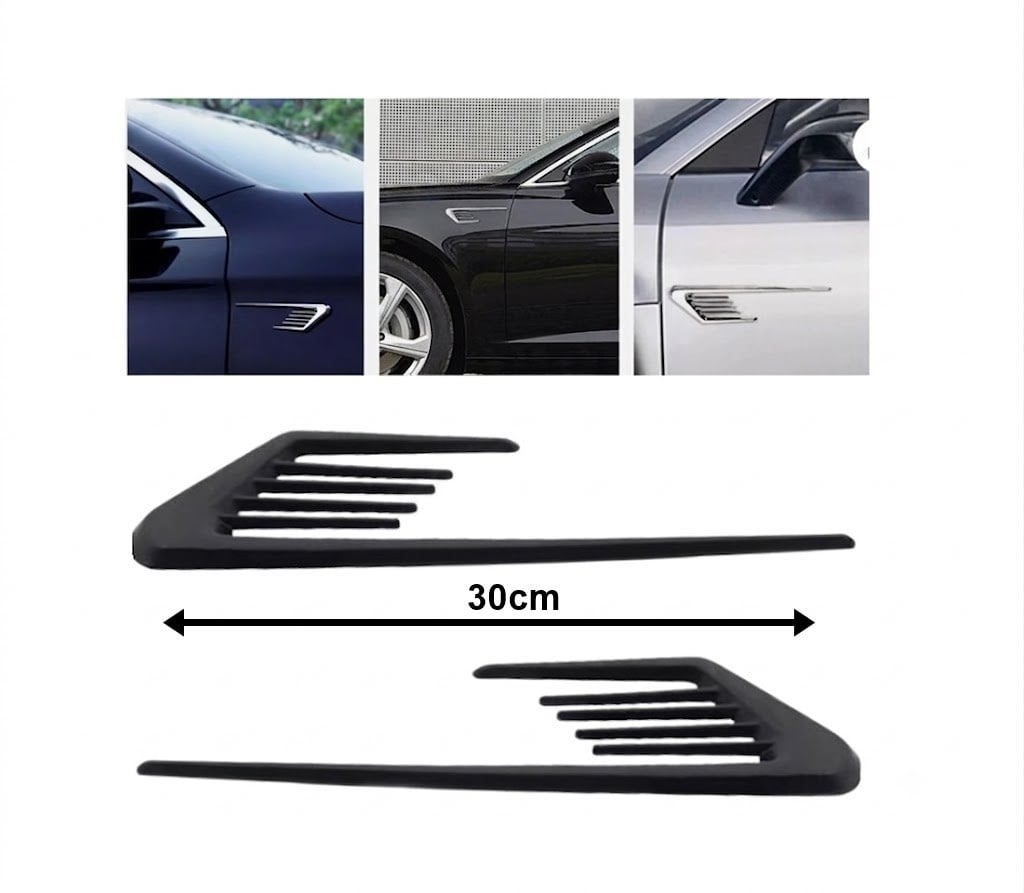 Çamurluk Üstü Ventil Çizgili 30cm 2 Parça Siyah