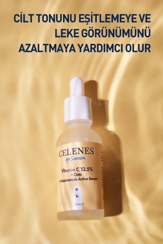 Celenes Aydınlatıcı ve Cilt Tonu Eşitleyici Rena C Vitamini Serum - Yulaf Özü + Niacinamide 30 ml