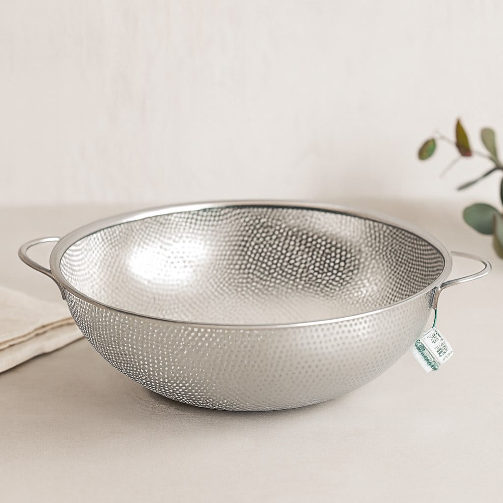 Çelik Süzgeç 31 cm Metal Kulplu İnce Tel Ayaklı