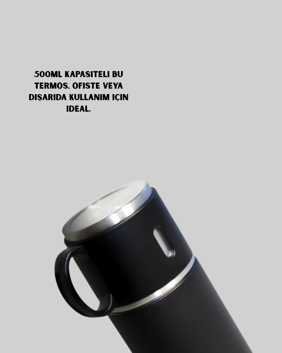 Çelik Termos Bardak Seti | 500 ml Kapasite, Kaymaz Taban, Hediye Kutulu
