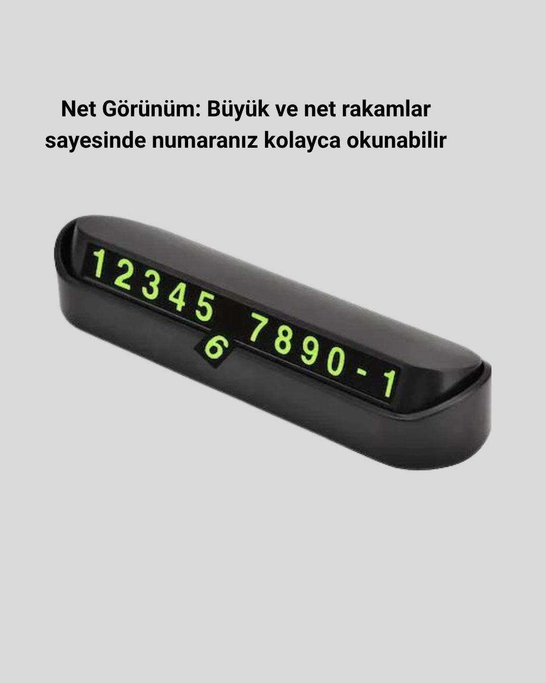 Çevirmeli Araç İçi Park Numaratörü – Alüminyum Gri, Kolay Montaj ve Net Görünüm