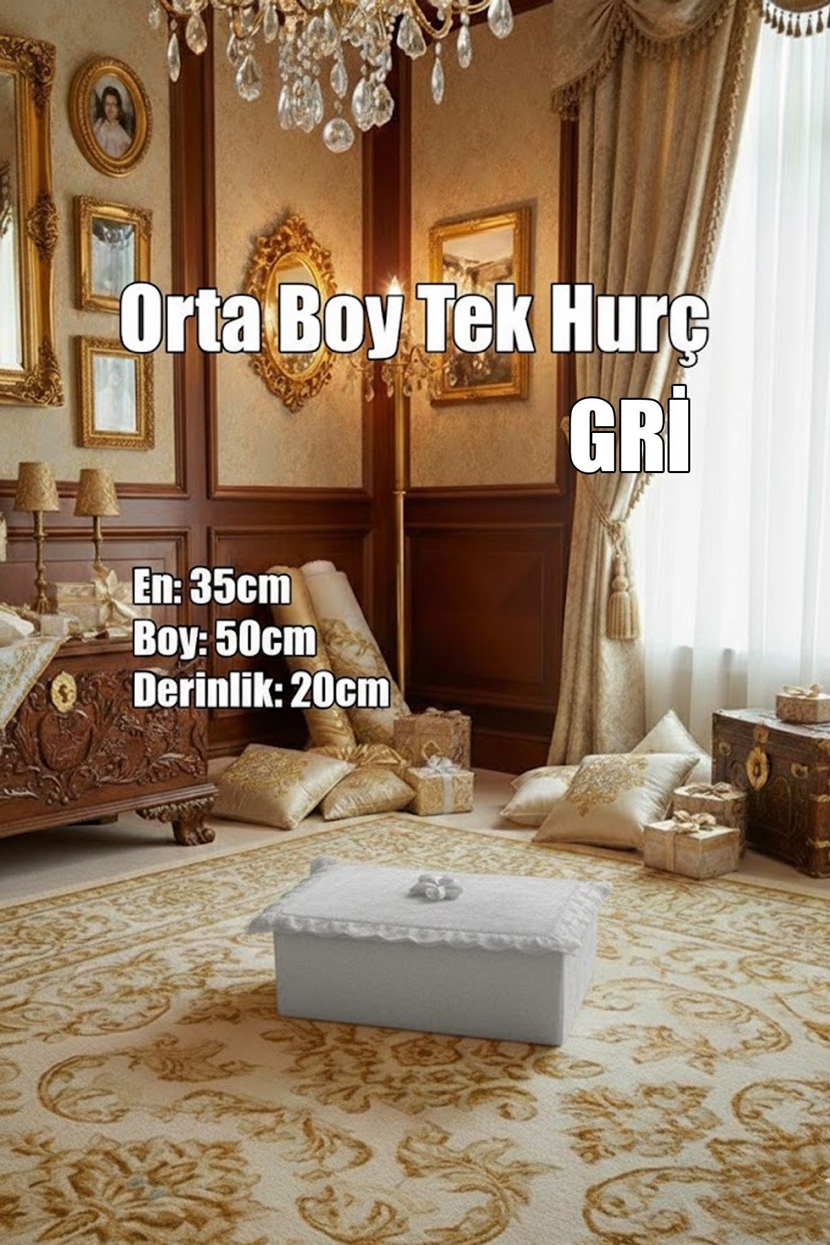 Çeyizlik Orta Tek Hurç Çiçekli, Kadife Tek Hurç Çeyizlik Dantelli Hurç, Orta Boy Hurç