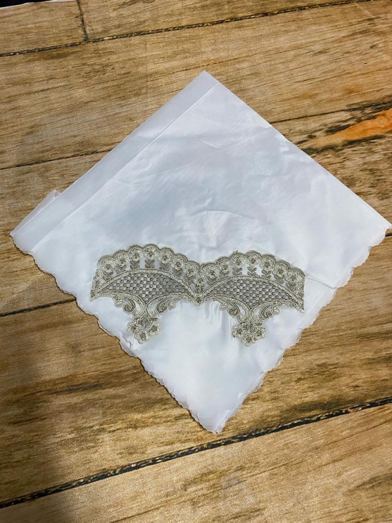 Çeyizlik Saten Bohça, Çeyizlik Nakışlı Fransız Dantel Bohça