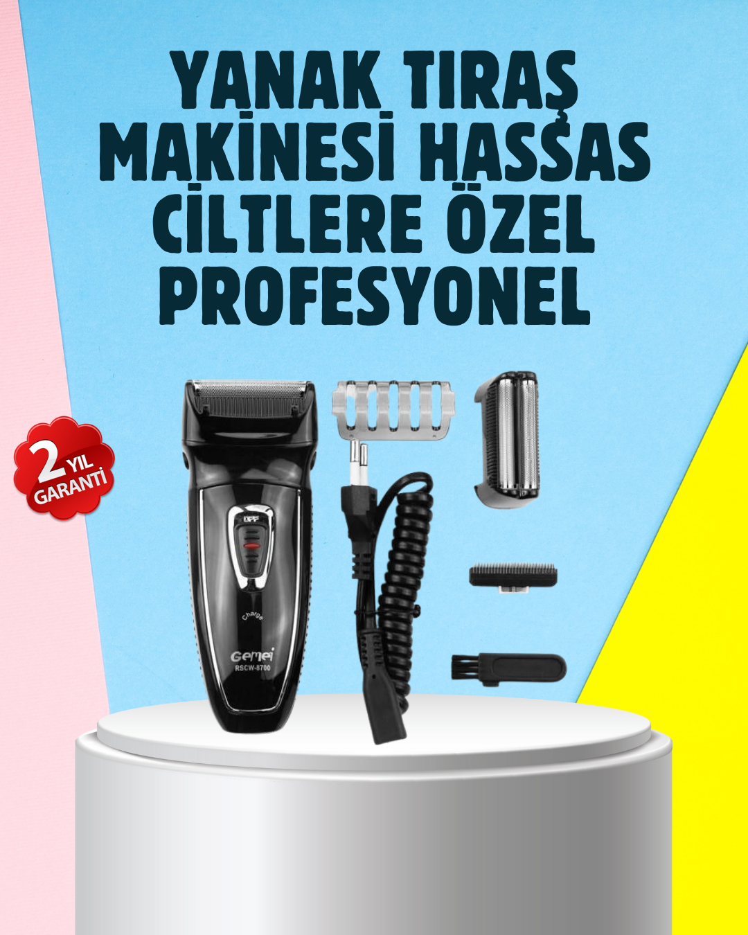 Çift Başlıklı Taşınabilir Tıraş Cihazı