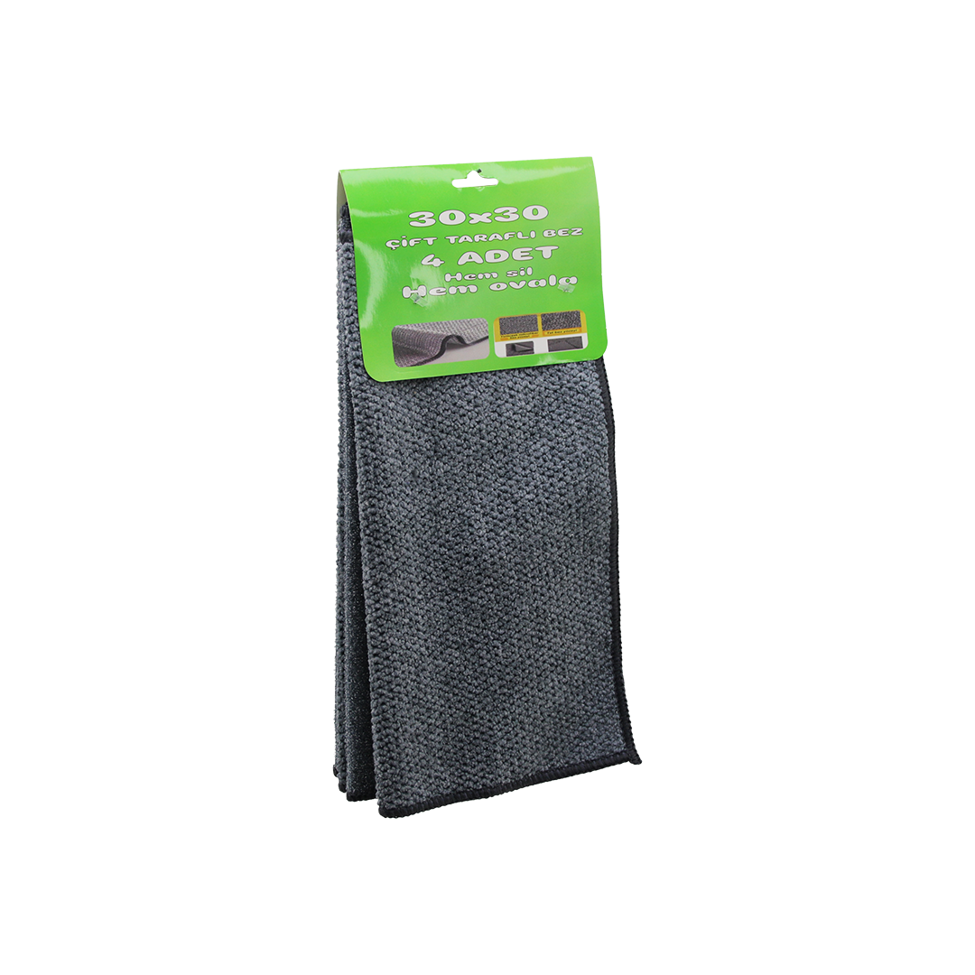 Çift Taraflı Mikrofiber & Tel Bez 4lü (30x30 cm) - Zor Kir İçin
