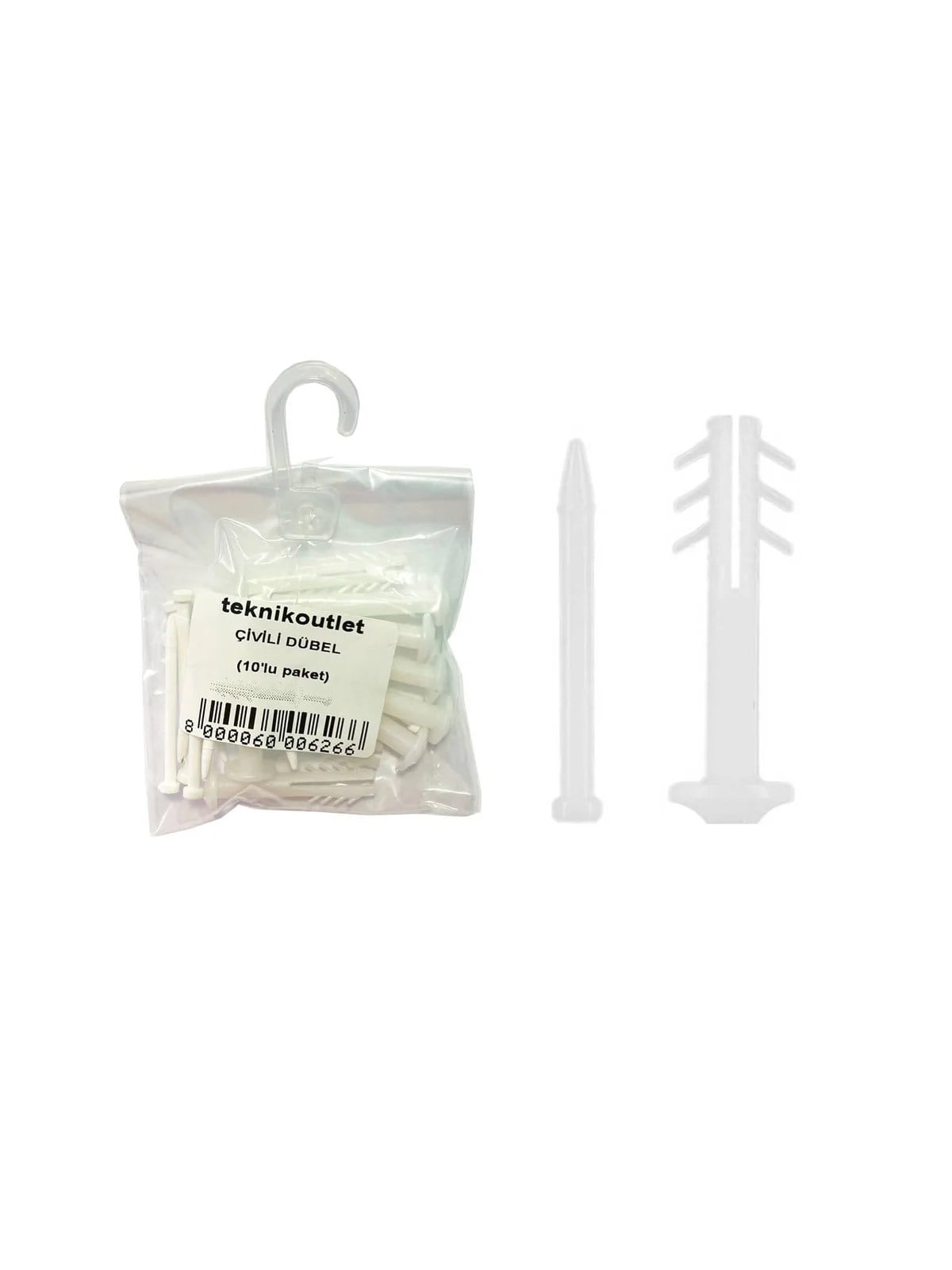 Çivili Korniş Montaj Dübel 8mm 10lu Paket