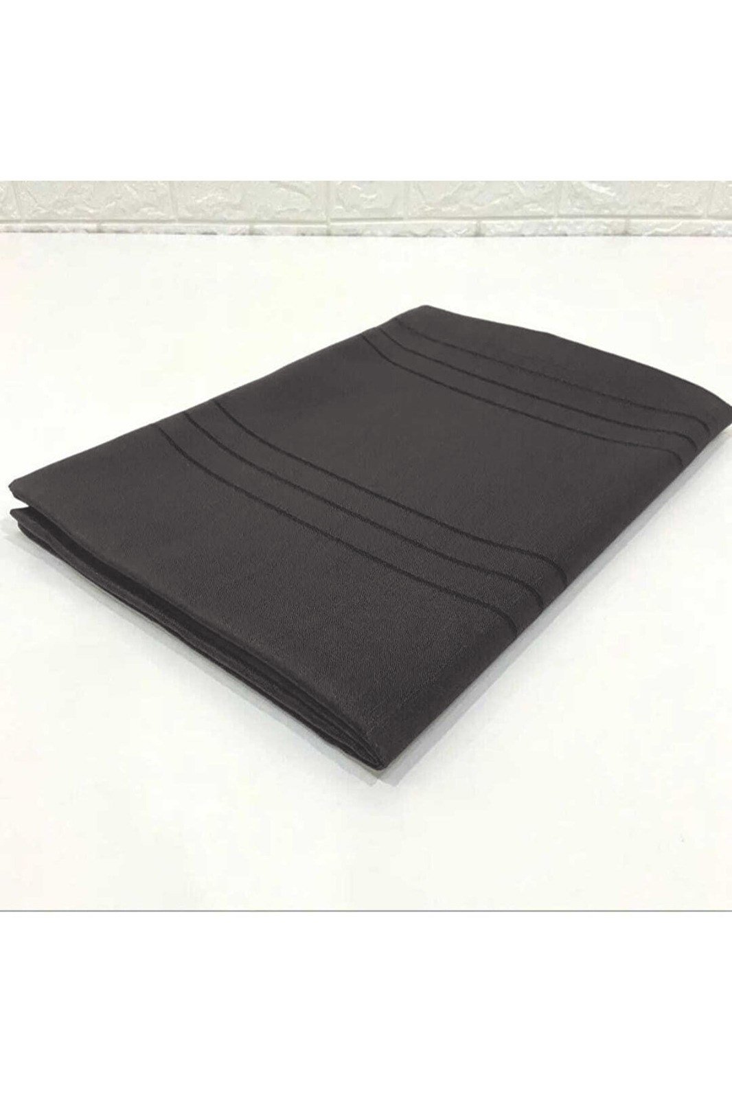 Çizgili Tek Masa Örtüsü Colber 160x260cm Füme
