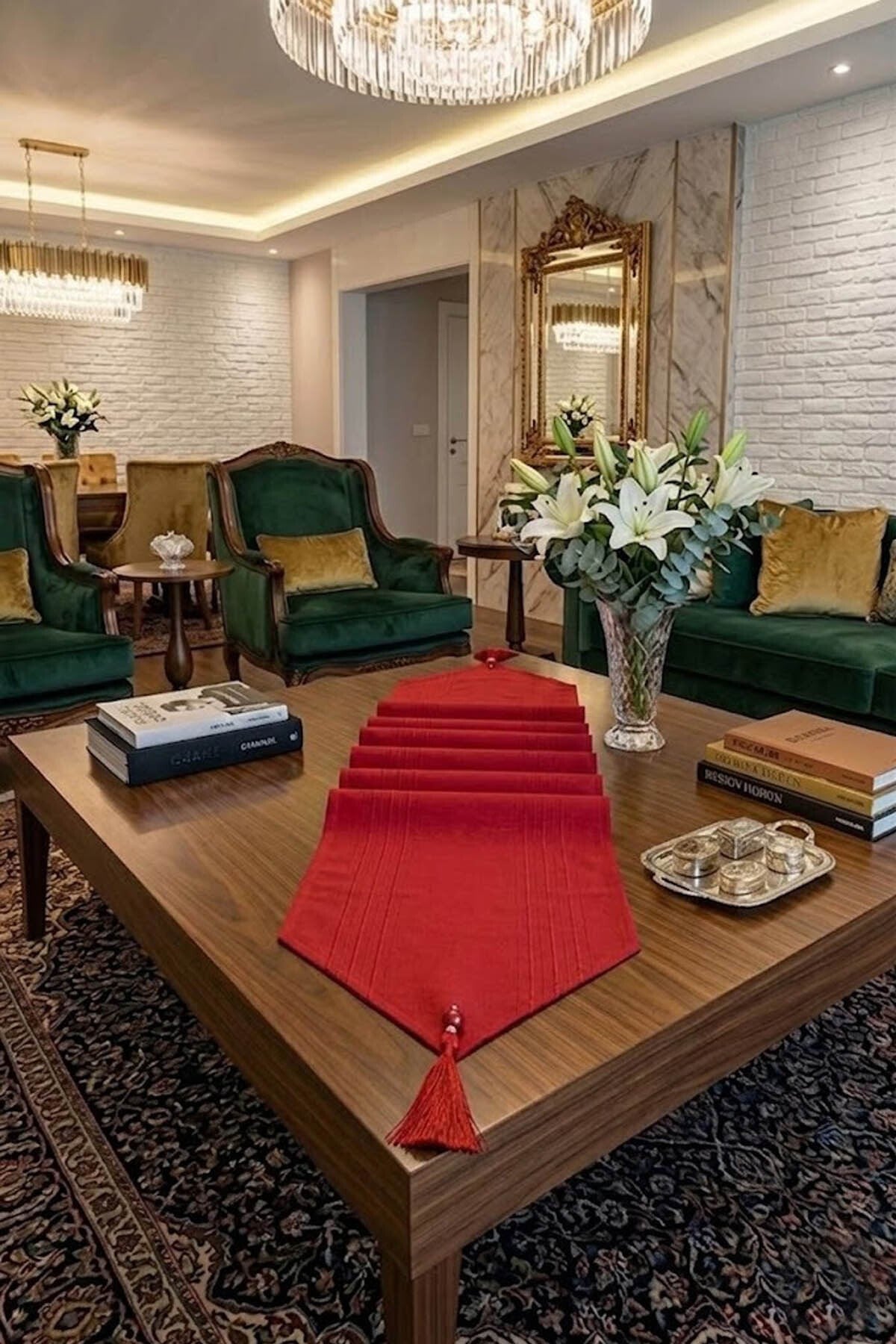 Çizgili Tek Runner, Colber Tek Runner 40x140cm Kırmızı