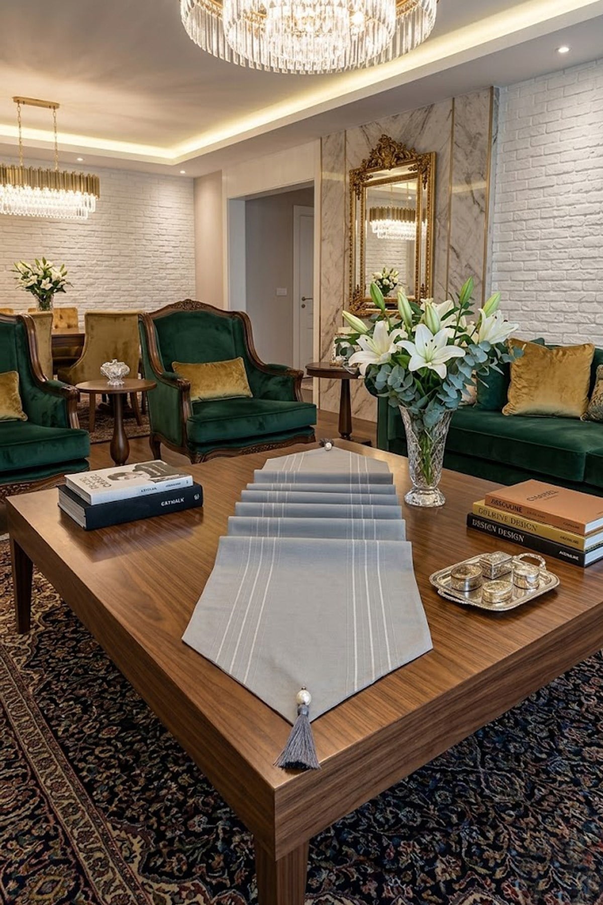 Çizgili Tek Runner, Colber Tek Runner 40x140cm Gri