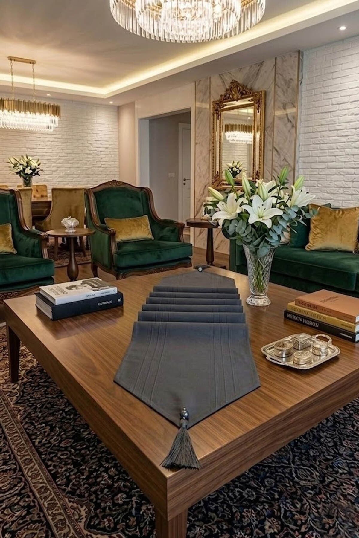 Çizgili Tek Runner, Colber Tek Runner 40x140cm Füme