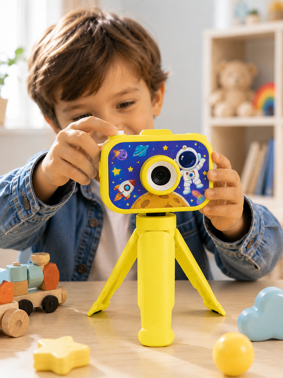 Çocuk Dijital Kamera HD Fotoğraf ve Video Çekimi 2.0 İnç TFT Ekran Type-C Şarjlı Mini Tripodlu