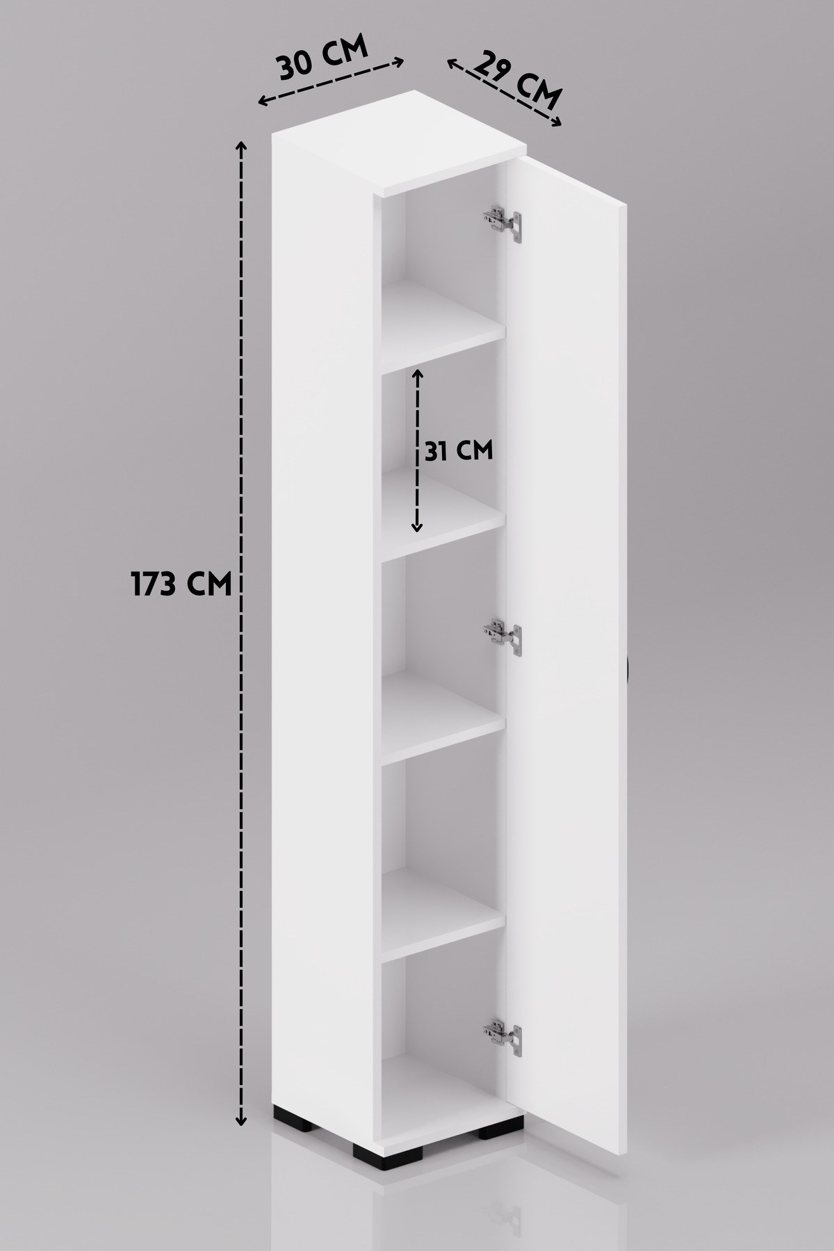 Çok Amaçlı Banyo Dolabı Beyaz 30 cm