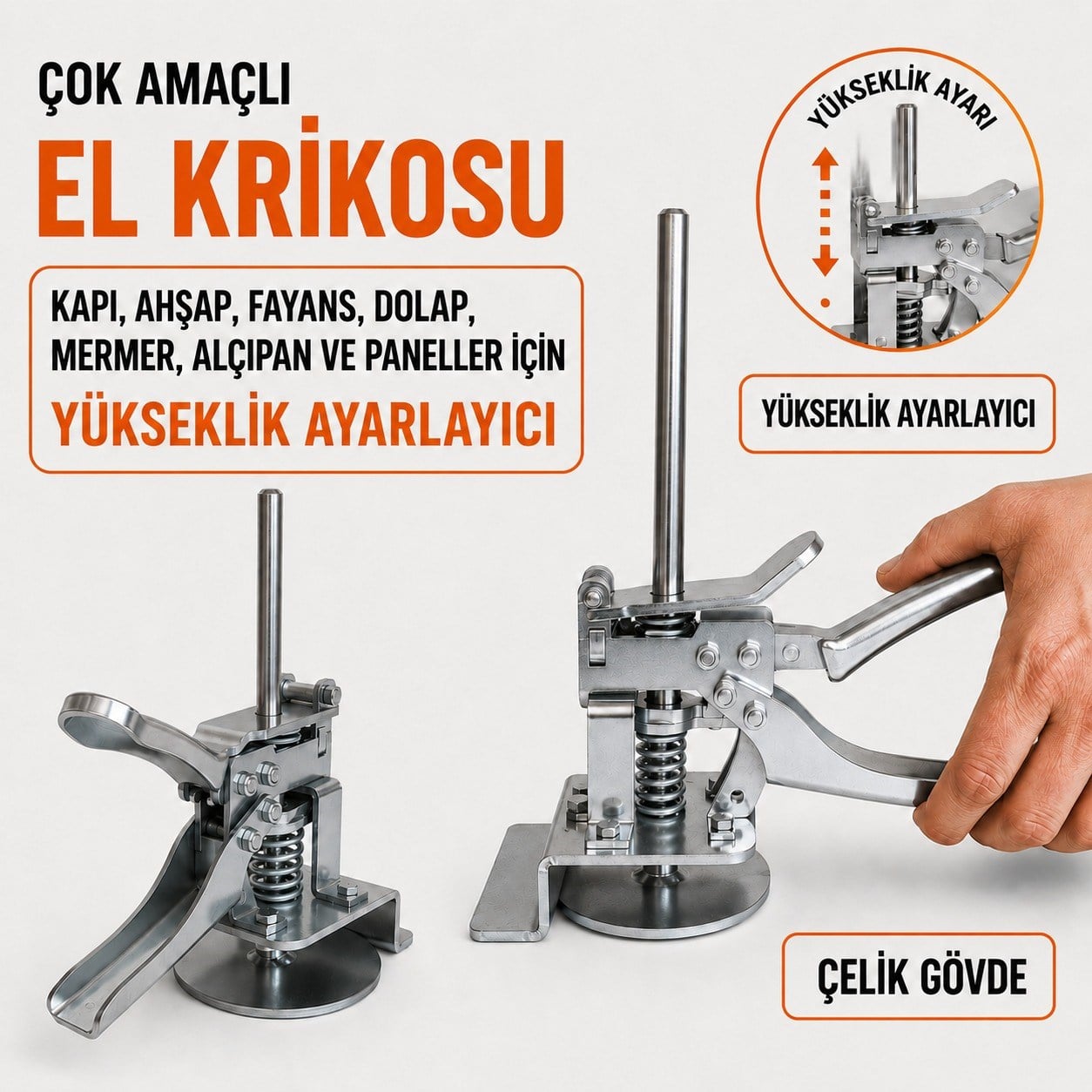 Çok Amaçlı El Krikosu Ahşap, Fayans, Kapı, Dolap ve Paneller İçin