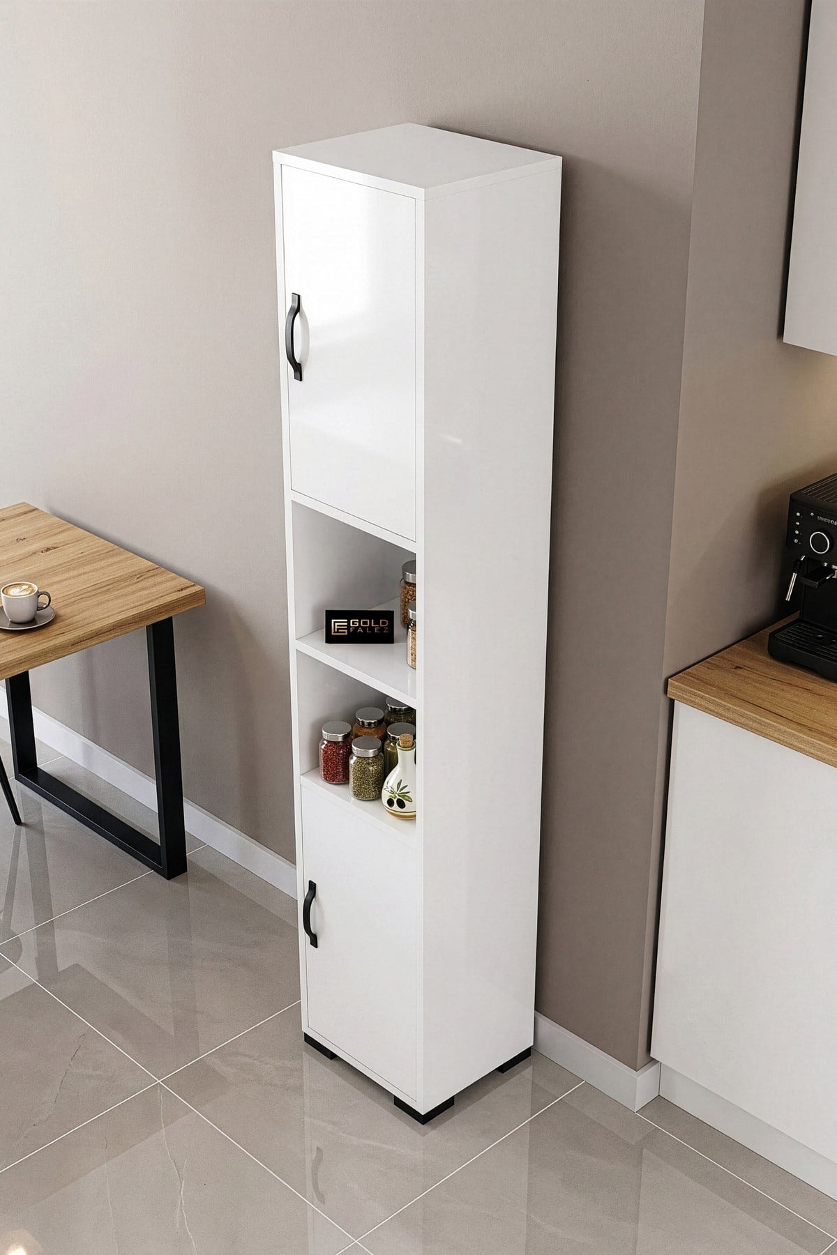 Çok Amaçlı Erzak Dolabı Beyaz 35 cm