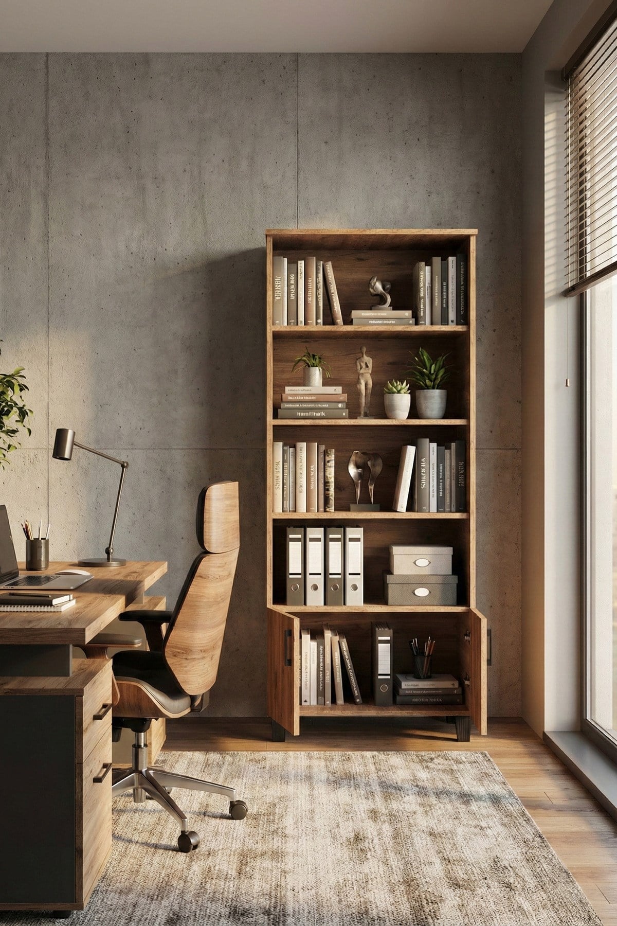 Çok Amaçlı Kitaplık Suntalam Kahverengi 75x190