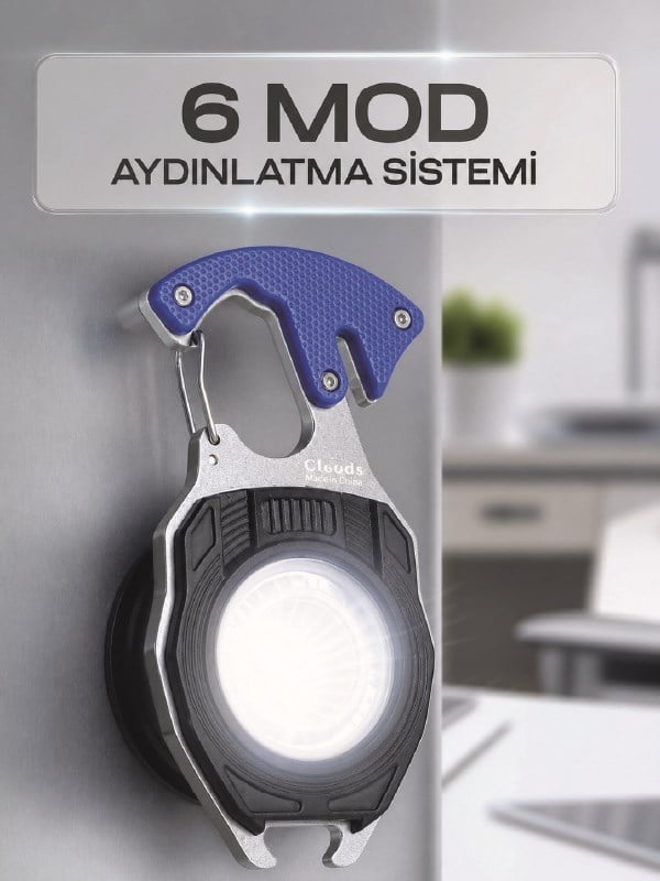 Çok Fonksiyonlu Acil Durum El Feneri Elektronik Çakmak Tornavida ve Düdük Özellikli