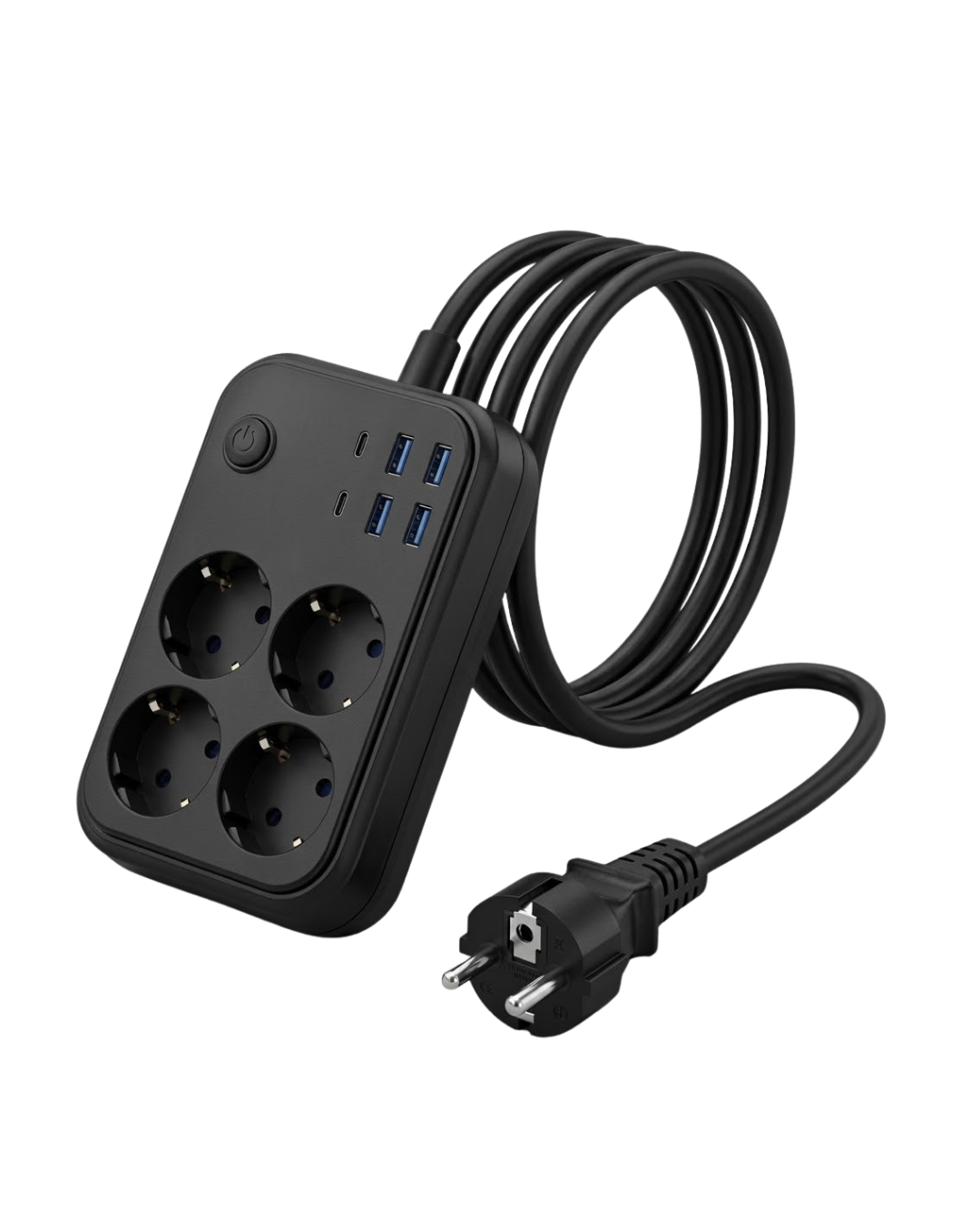 Çoklu Priz ve USB Şarj Ünitesi 4 Soket 2 Type C Güvenli Enerji Yönetimi
