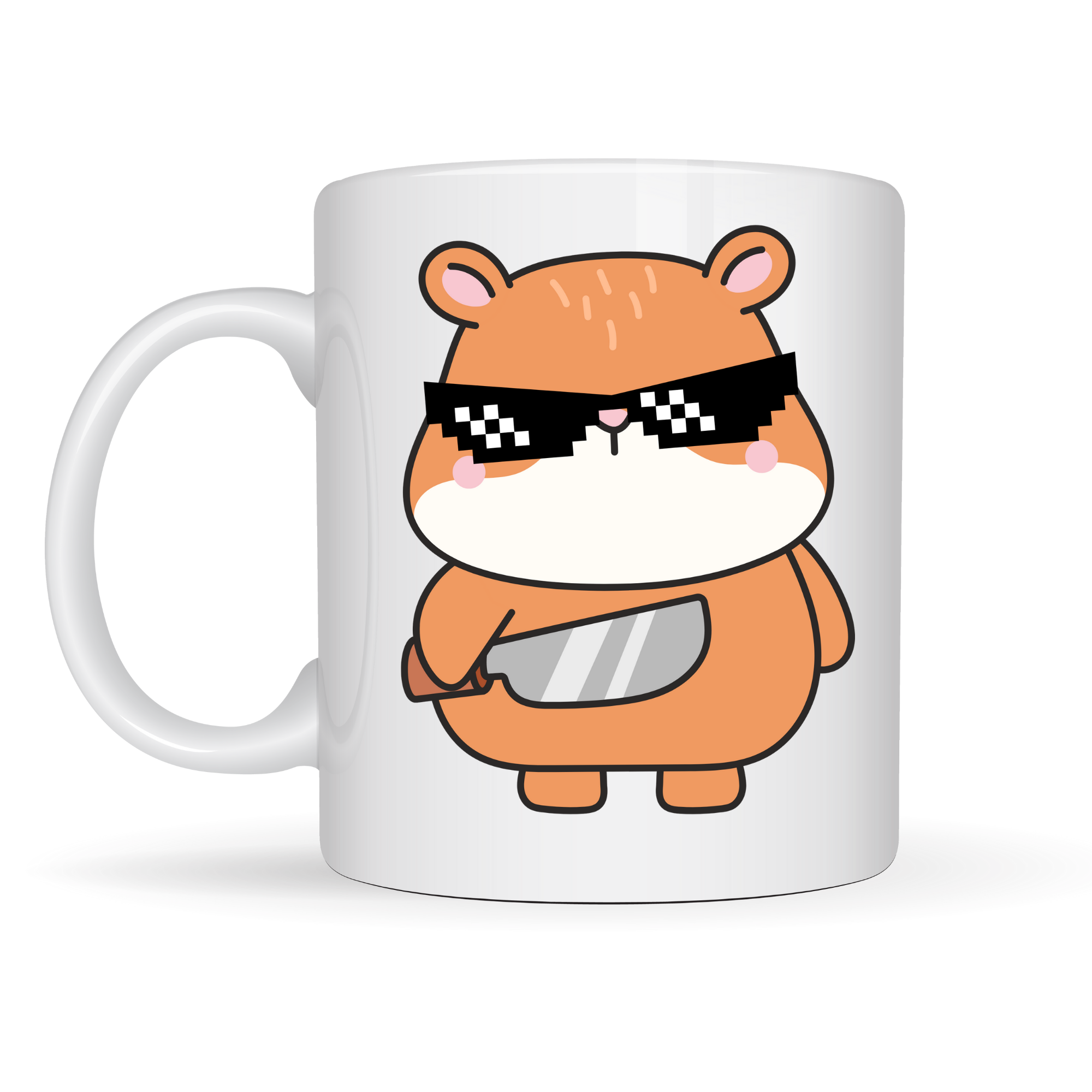Cool Hamster Tasarımlı Porselen Kupa MODEL 81 – Eğlenceli, Karizmatik ve Enerji Dolu Kahve Kupası
