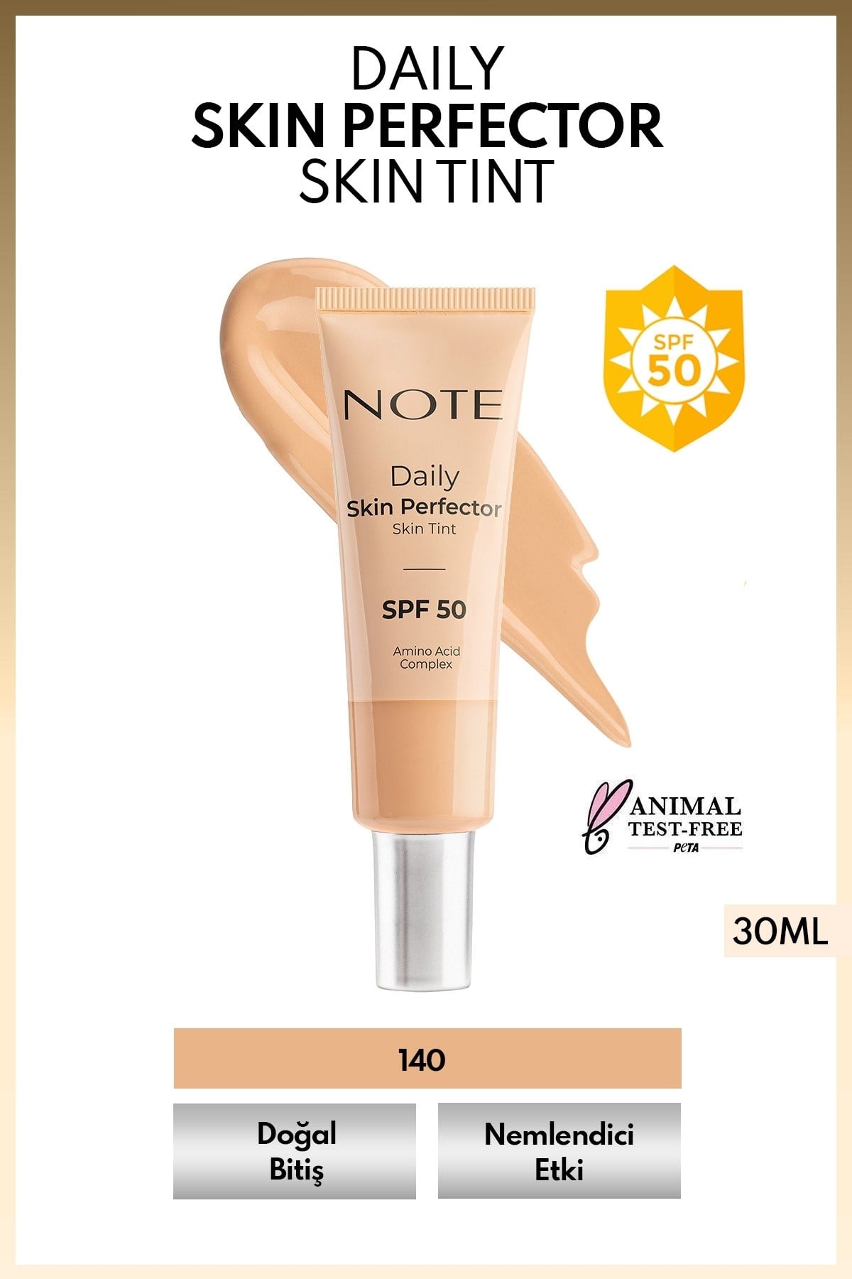Cosmetics Daily Skin Perfector Skin Tint SPF 50 Ton Eşitleyici Doğal Bitişli Renkli Nemlendirici - 140