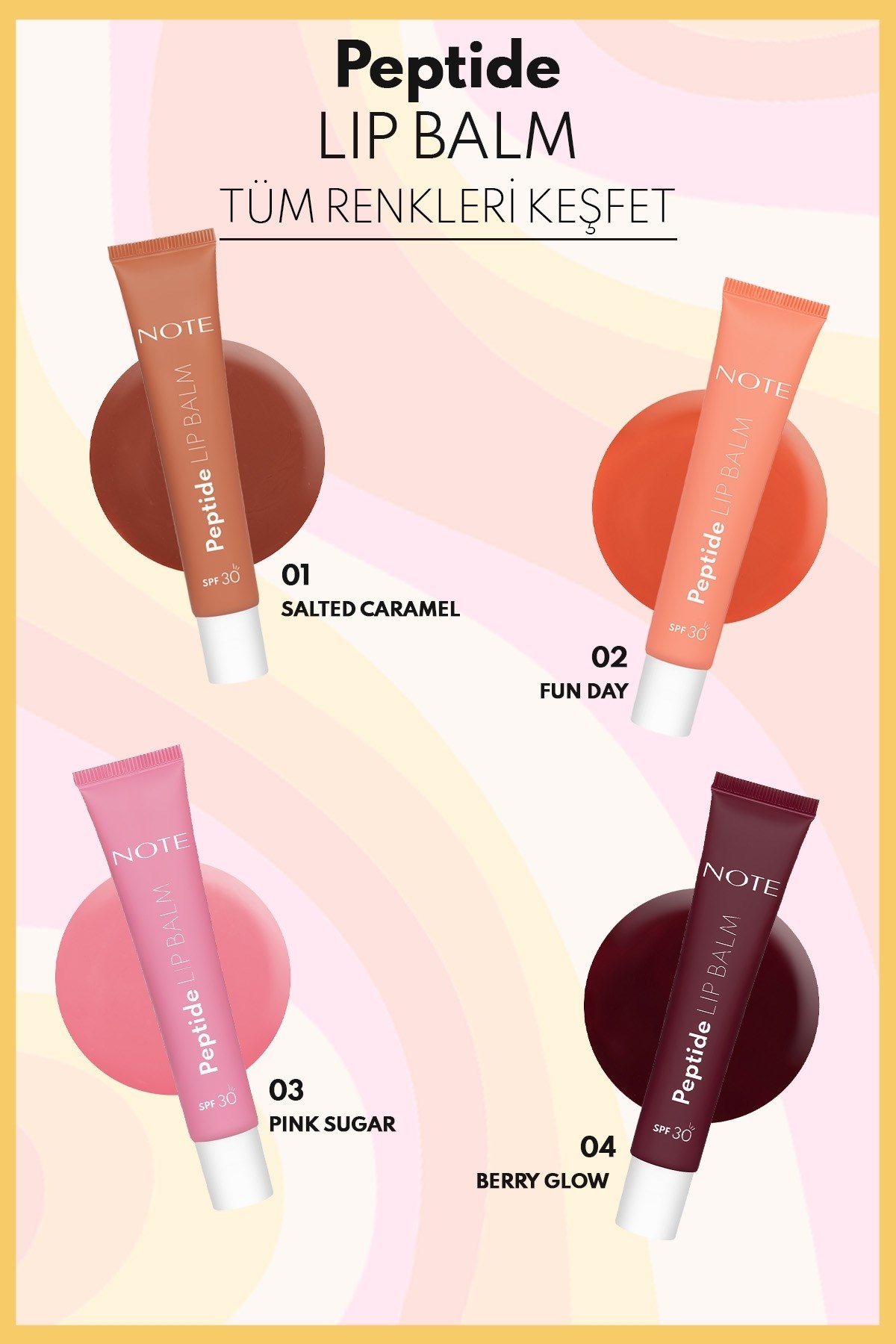 Cosmetics Peptide Lip Balm SPF 30 Nemlendirici Ve Parlatıcı Renkli Dudak Balmı - 02 Fun Day - Turuncu