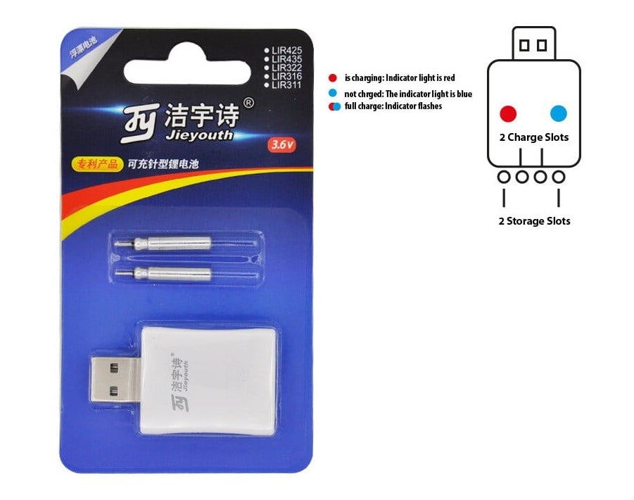 CR425 3V 2 Adet Şarjlı Pil ve 2 Girişli Usb Şarj Aleti