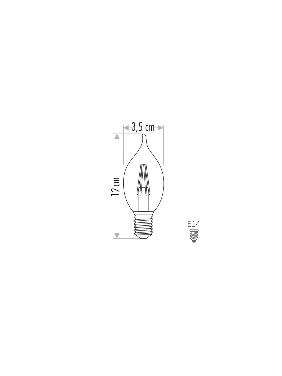 CT-4281 Led Kıvrık Buji Ampül E14 4W Amber Renk