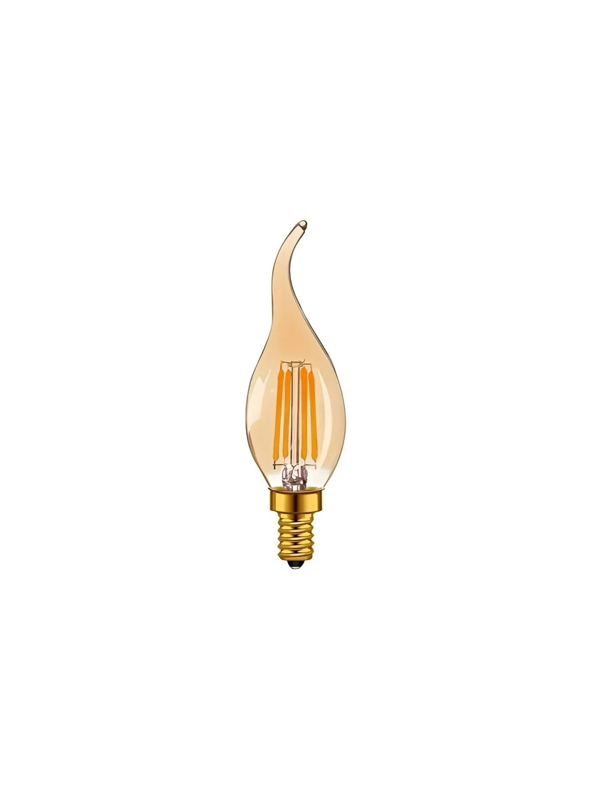 CT-4281 Led Kıvrık Buji Ampül E14 4W Amber Renk