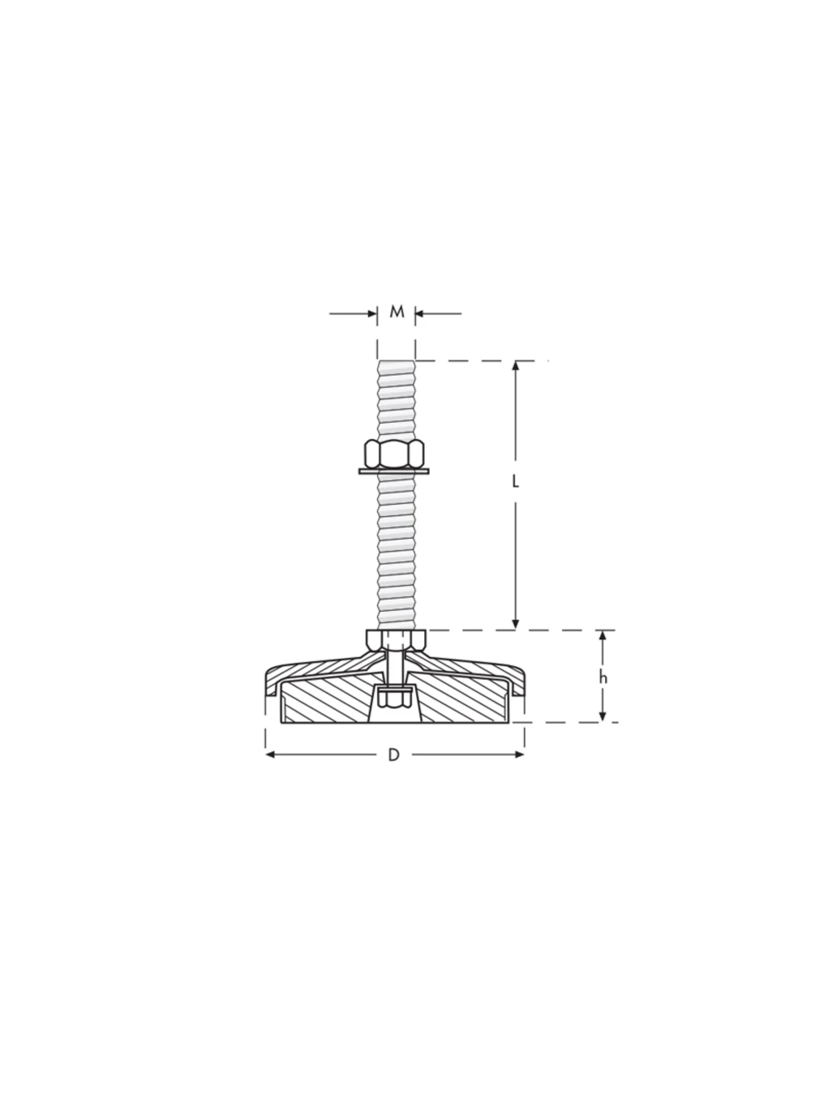 D120 M16x100 Krom Tezgah Tamponu SL Seri