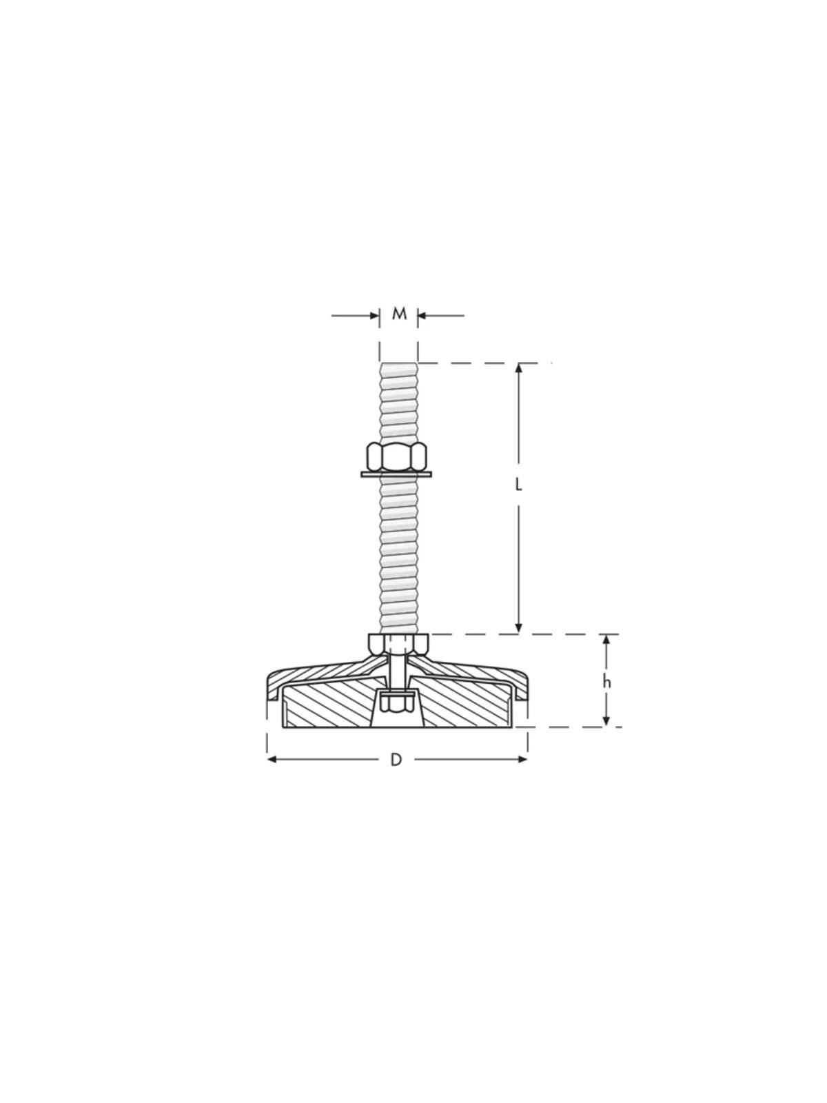 D40 M12x100 Krom Tezgah Tamponu SL Seri