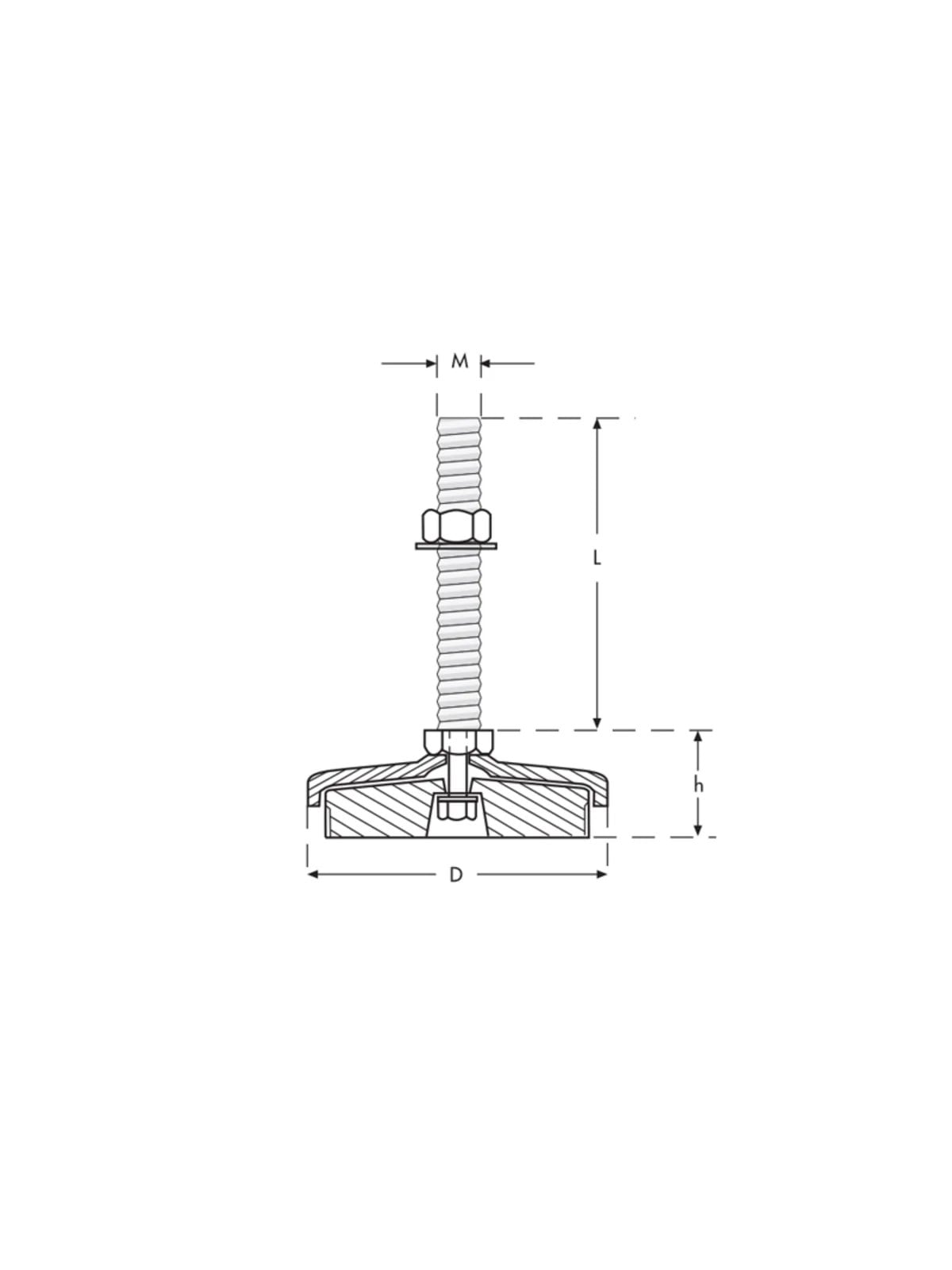 D60 M12x100 Krom Tezgah Tamponu SL Seri