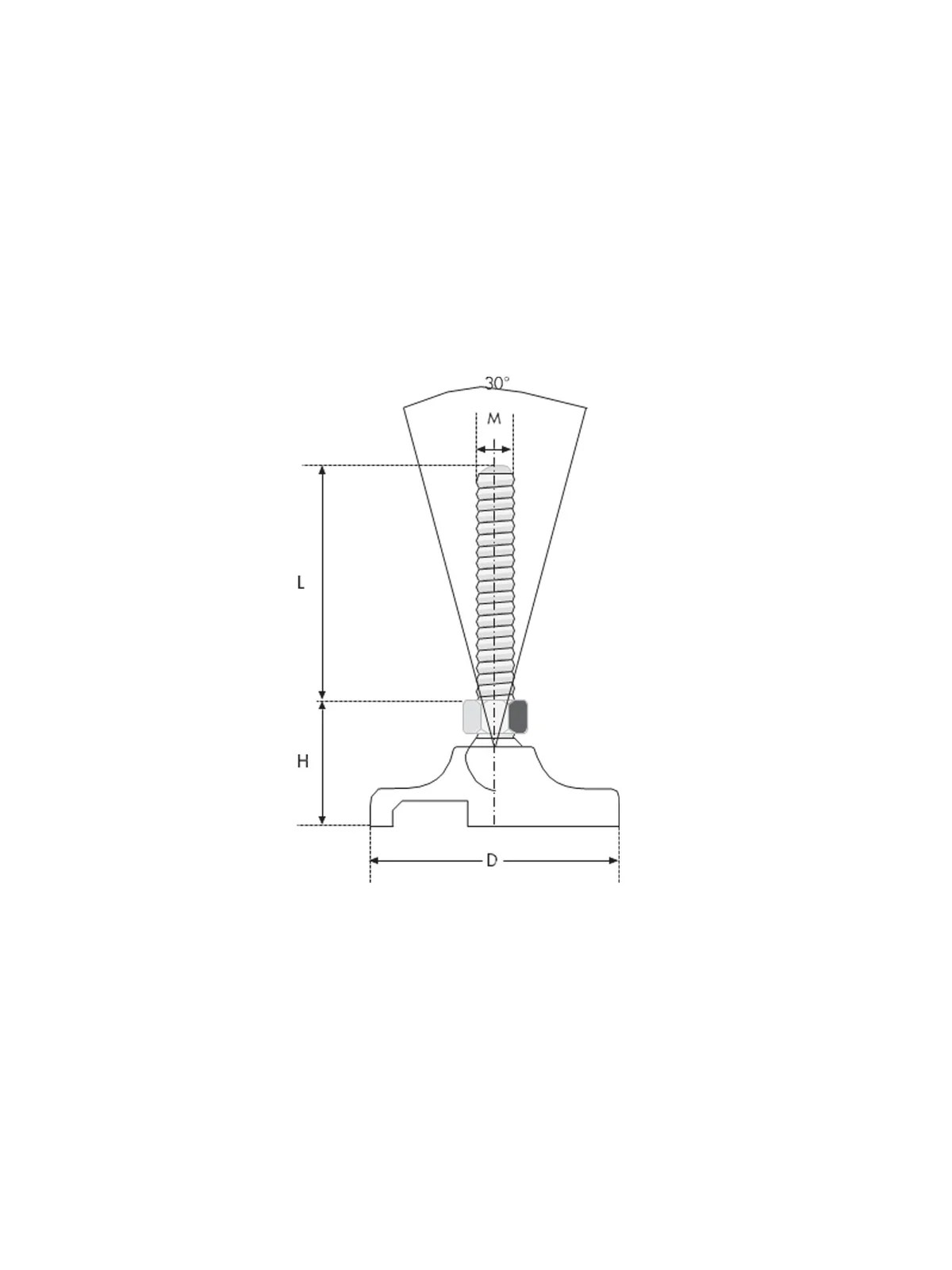 D80 M20x150 Polyamid Tabanlı Mafsallı Ayak SP Serisi