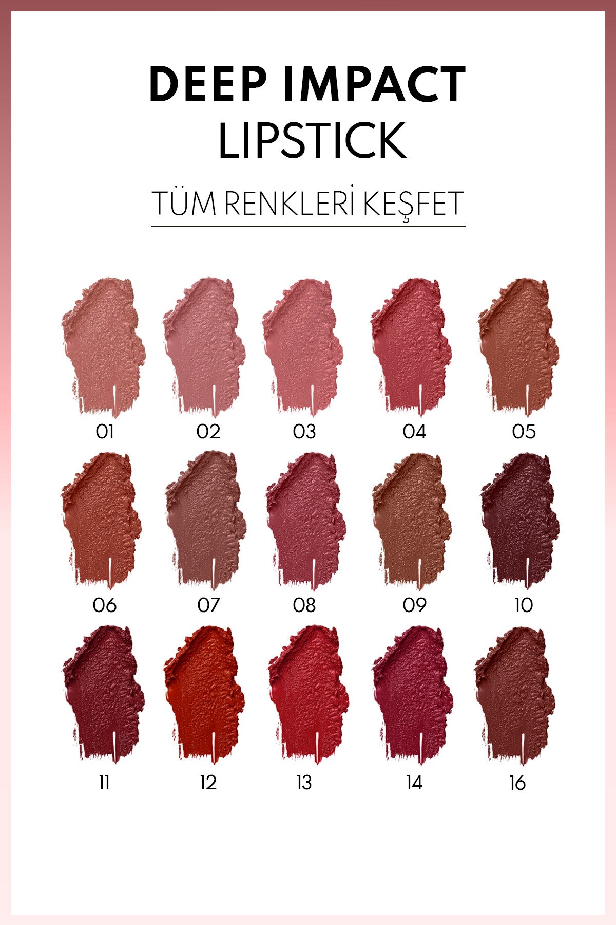 Deep Impact Lipstick 14 Warm Cherry Kremsi Dokulu Yarı Parlak Ruj - Kırmızı