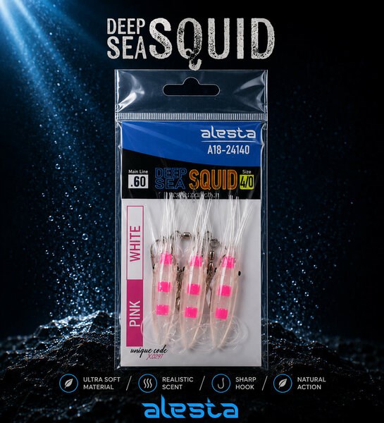 Deep Sea Squid 3 lü Sübye Çapari X0297 3K 10cm 0.60 #4/0 White Pink A18-24140