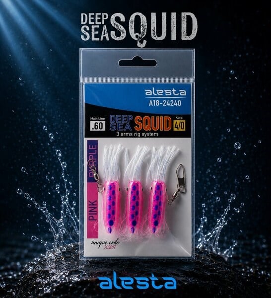 Deep Sea Squid 3 lü Sübye Çapari X0297 3K 7cm 0.60 #4/0 Purple Pink A18-24240