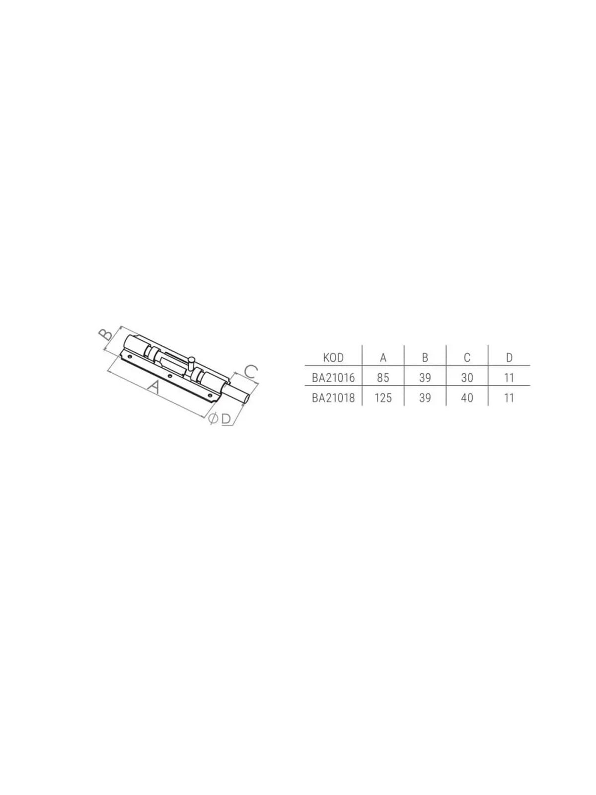 Demir Doğrama Kapı Sürgüsü 18 mm 86123