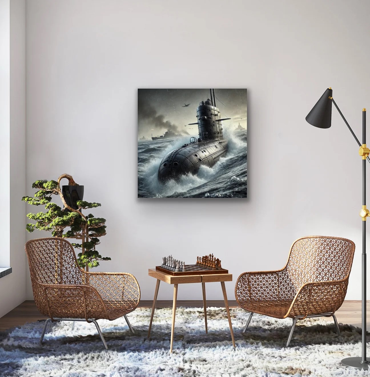 Denizaltı Kanvas Tablo 90x90cm