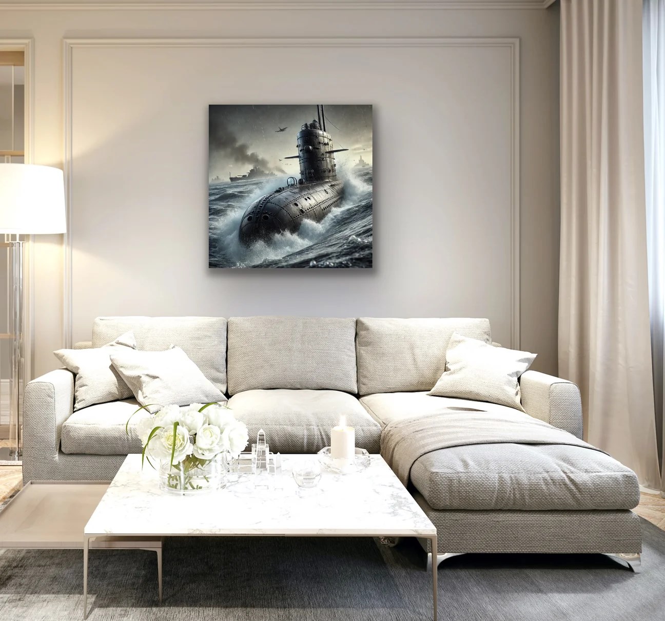 Denizaltı Kanvas Tablo 90x90cm