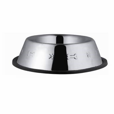 Desenli Metal Kedi ve Köpek Mama Su Kabı 8 Oz 12 Cm