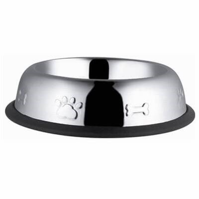 Desenli Oval Metal Kedi ve Küçük Irk Köpek Mama Su Kabı 8 Oz 12 Cm