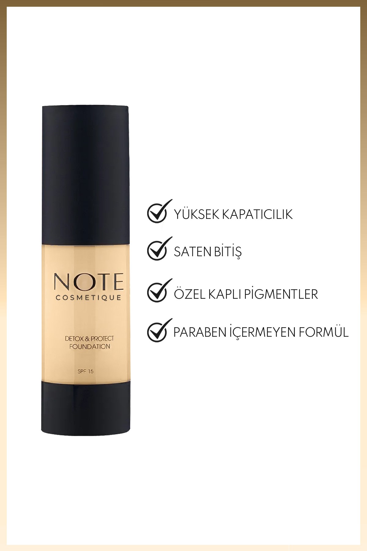 Detox & Protect 01 Beige Canlandırıcı Etkili SPF 15 Kapatıcı Fondöten