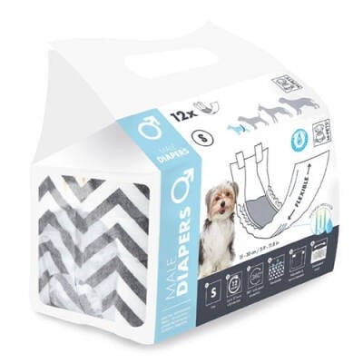 Diapers Erkek Köpekler İçin Külot Bez Small 12 li 17,5x42 Cm