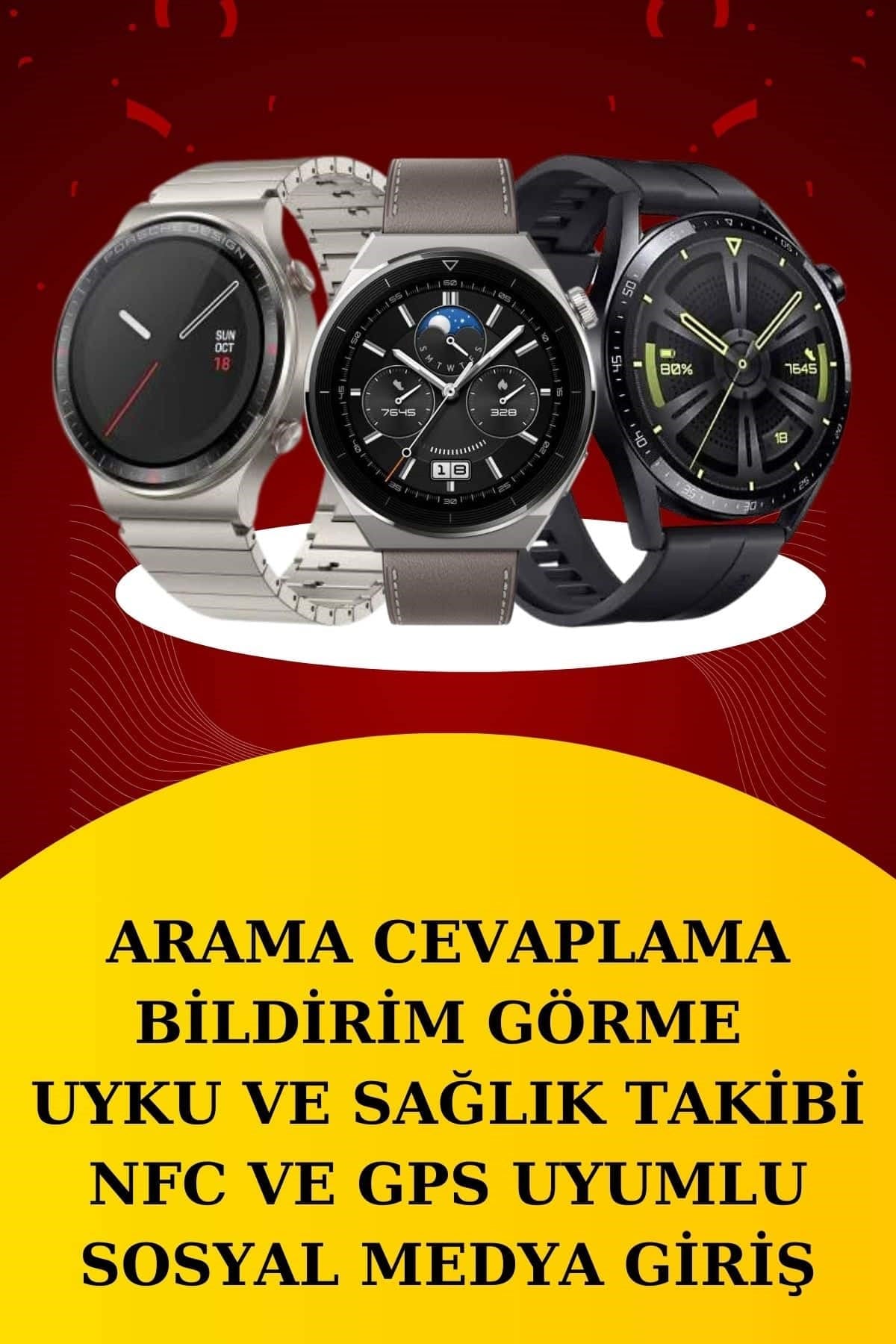 Dijital Göstergeli Bluetooth Kulaklık ve Bildirim Görebilen Akıllı Saat Alarm ve Titreşim