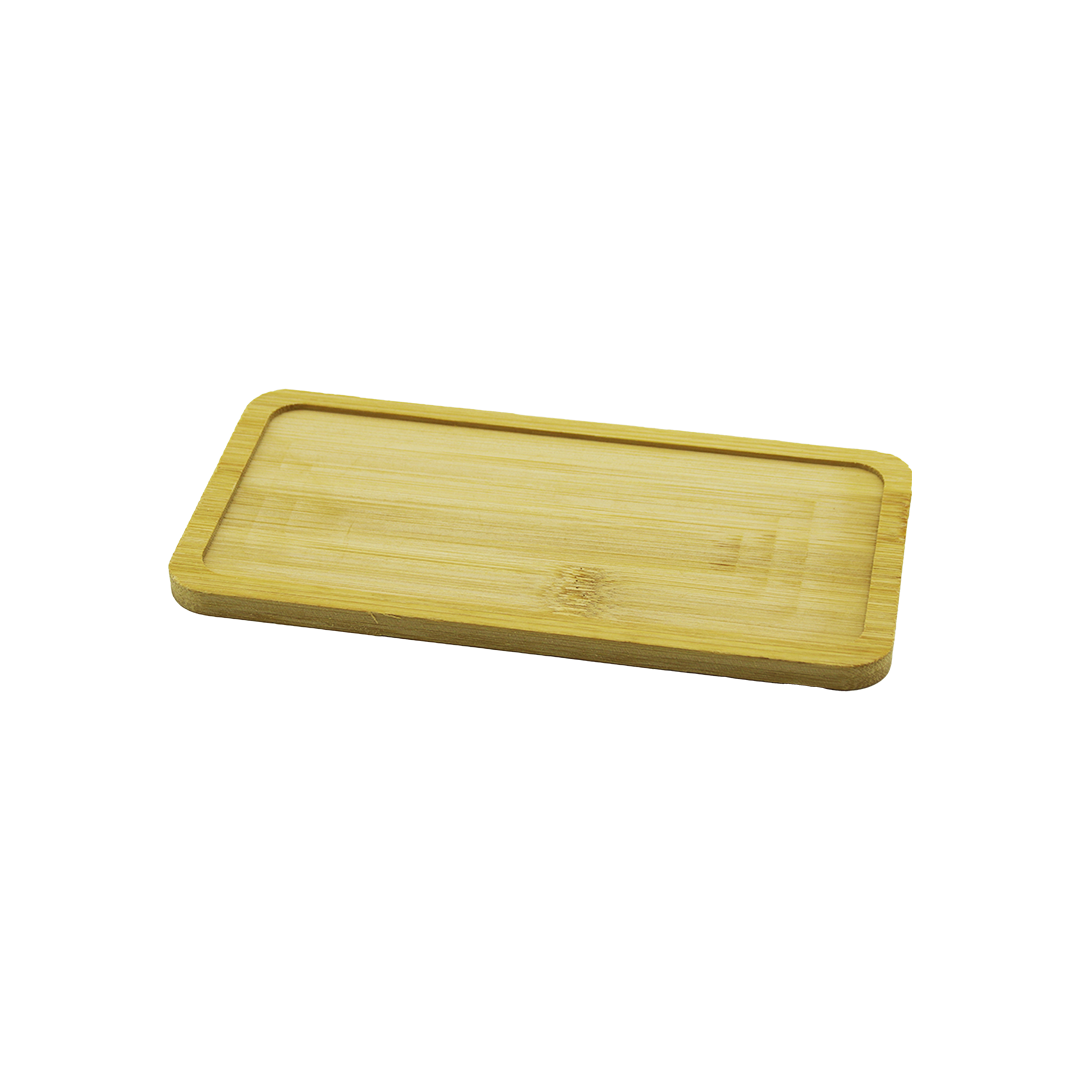Dikdörtgen Ahşap Bambu Yağdanlık Altlık 20x10 cm