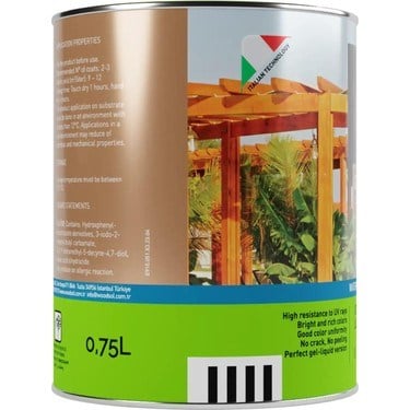 Dış Mekan Ahşap Jel Vernik 0.75 Lt Şeffaf Koruma
