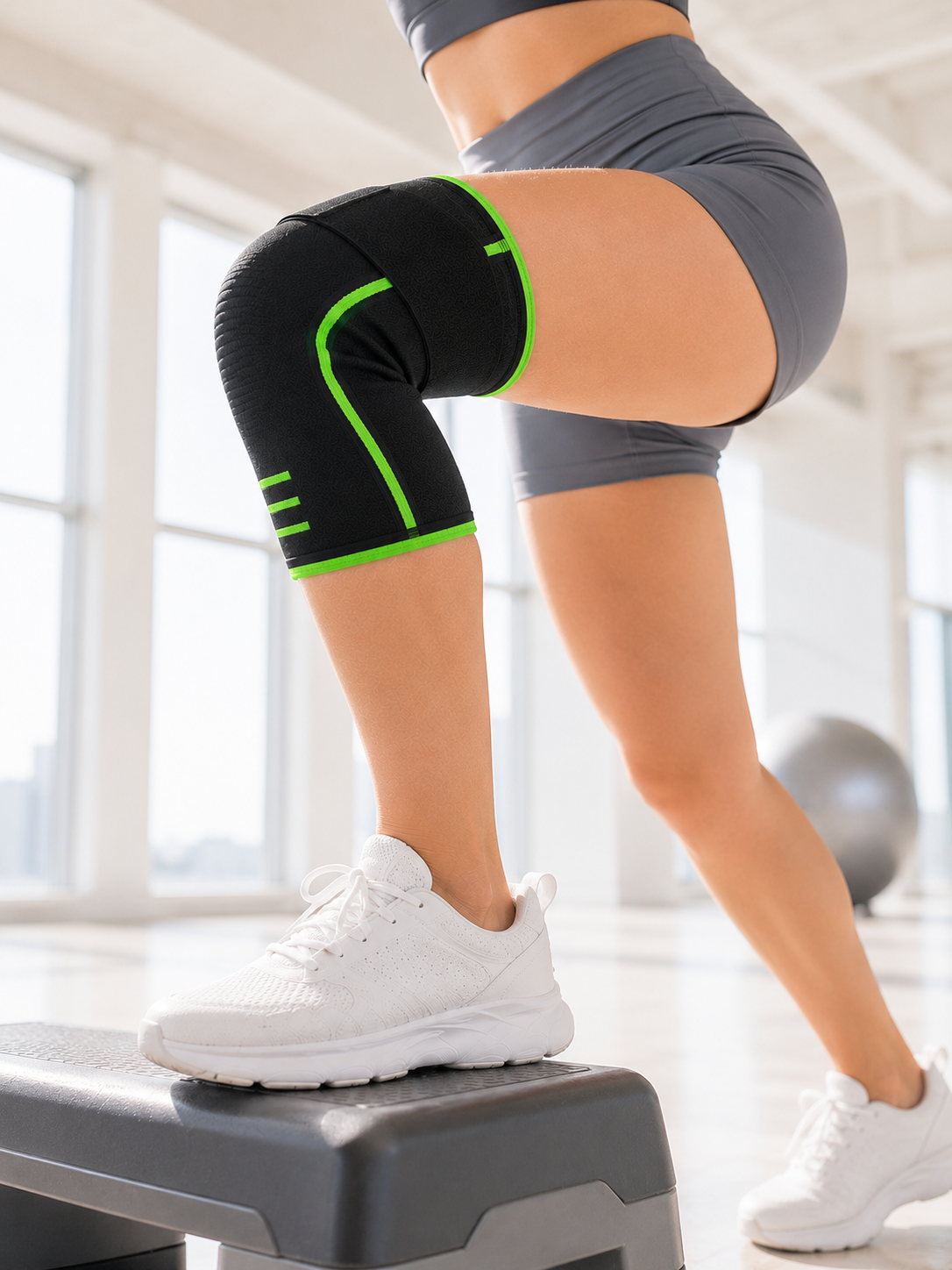 Diz Destekleyici Spor Dizlik Esnek Örme Kumaşlı Ayarlanabilir Üst Bantlı