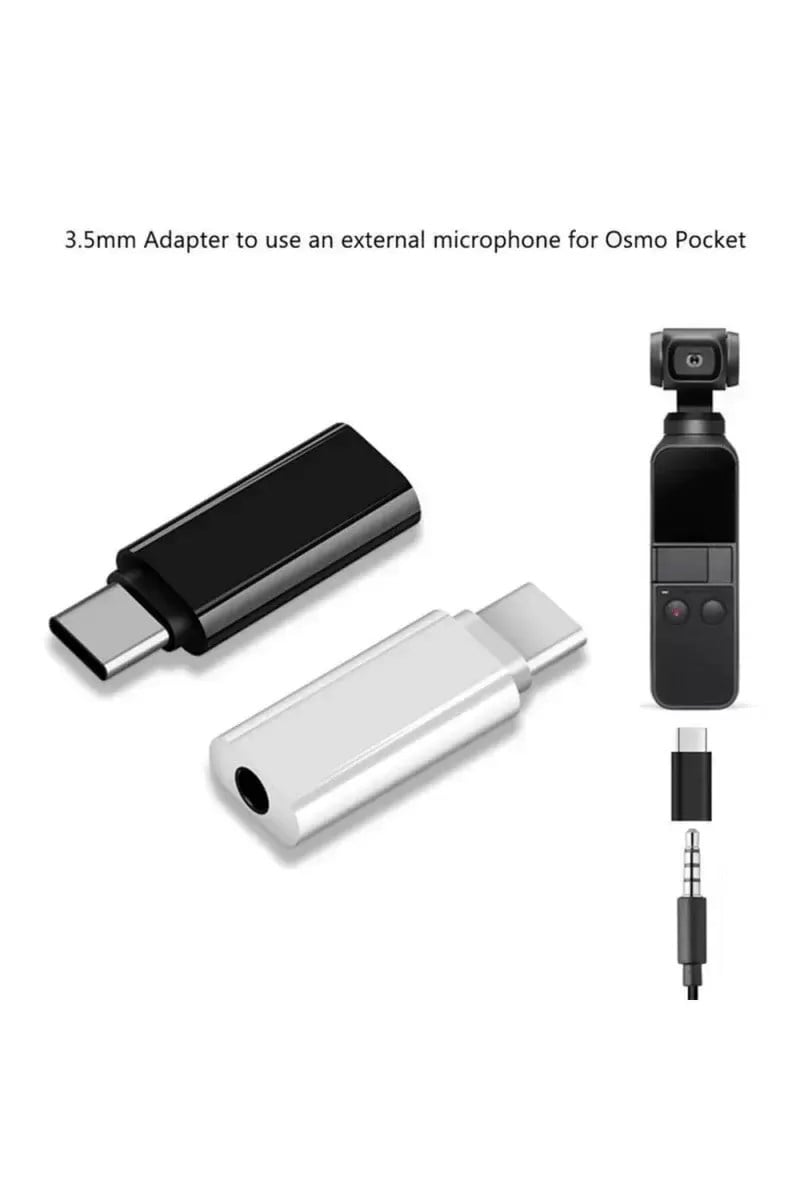 Dji Ozmo Pocket Telefon Uyumlu 3.5mm To Type C Mikrofon Adaptörü