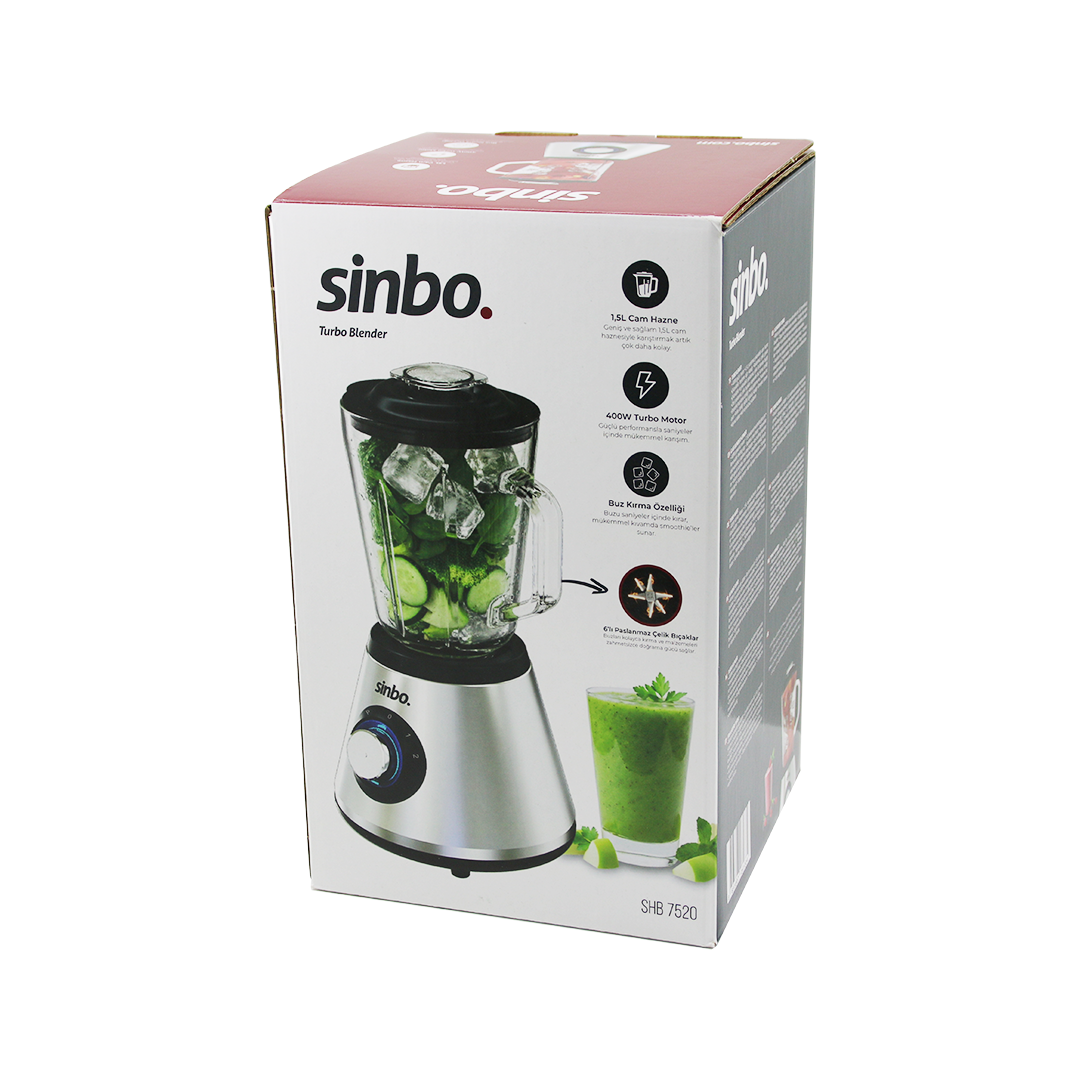 Doğrayıcı Blender 400W 1.5L Cam Hazne 6 Bıçak Buz Kırıcı